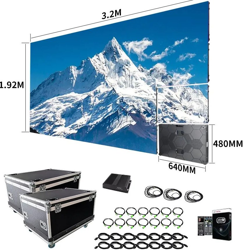 Front-service 640x480 display cabinet package for sample approval and spare accessory planning