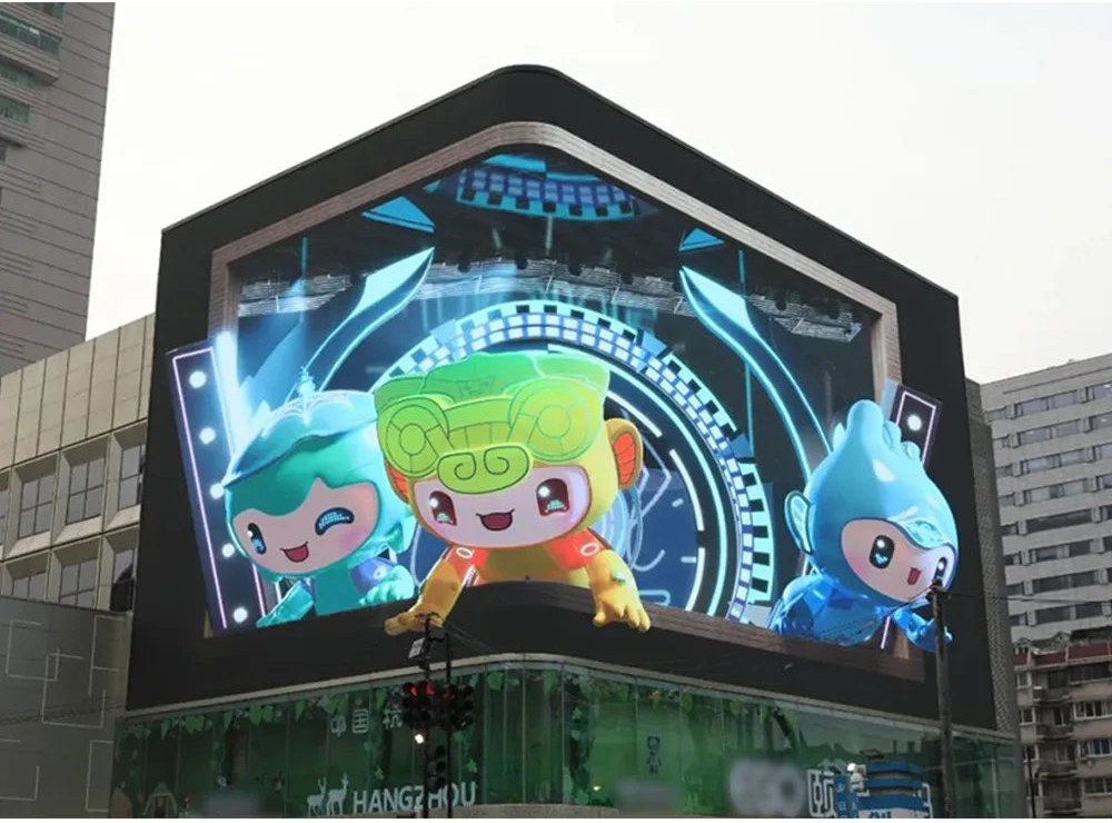 LED display board for advertising with 3D-style visual content for mall exterior campaigns