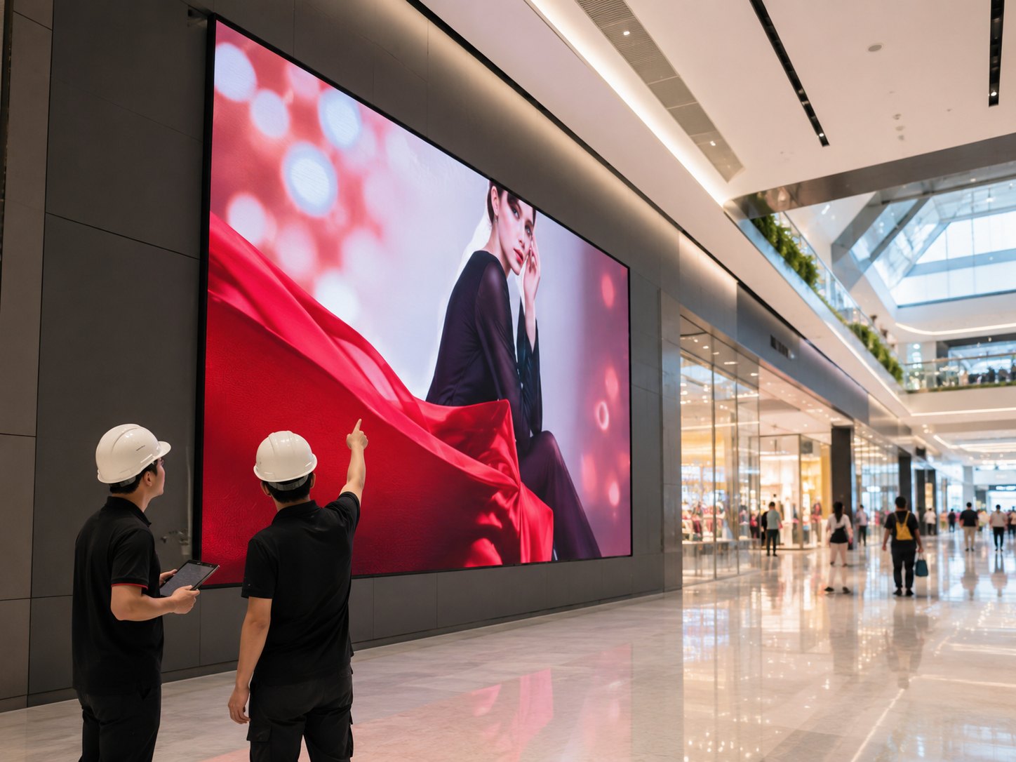 Pantalla LED personalizada para centros comerciales: estudio del lugar, distribución de la alimentación eléctrica y acceso para mantenimiento