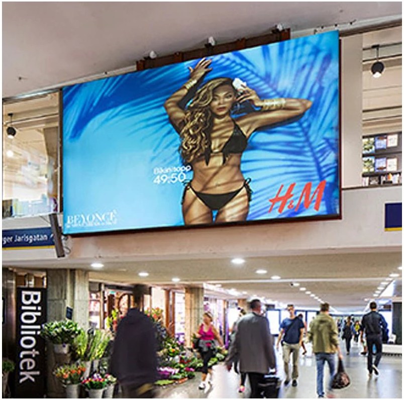 Indoor advertising board example for budget, viewing distance, and quotation comparison