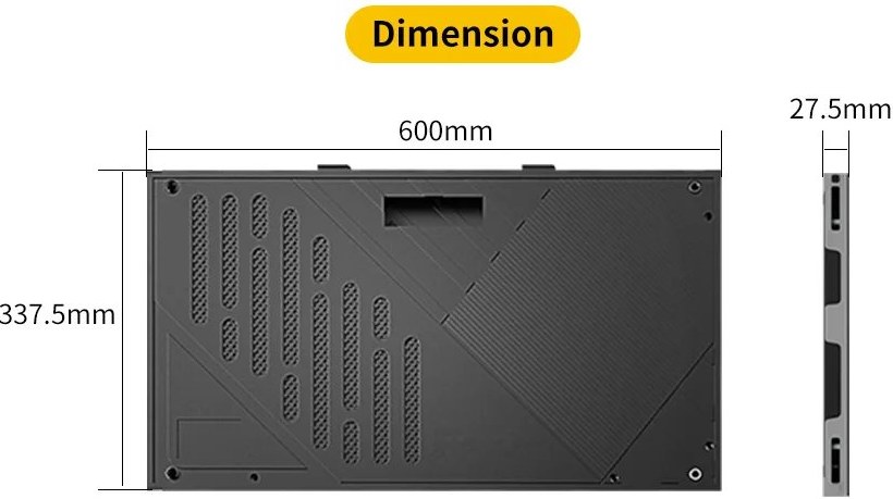 Slim indoor LED cabinet detail for wall mounting and front service planning